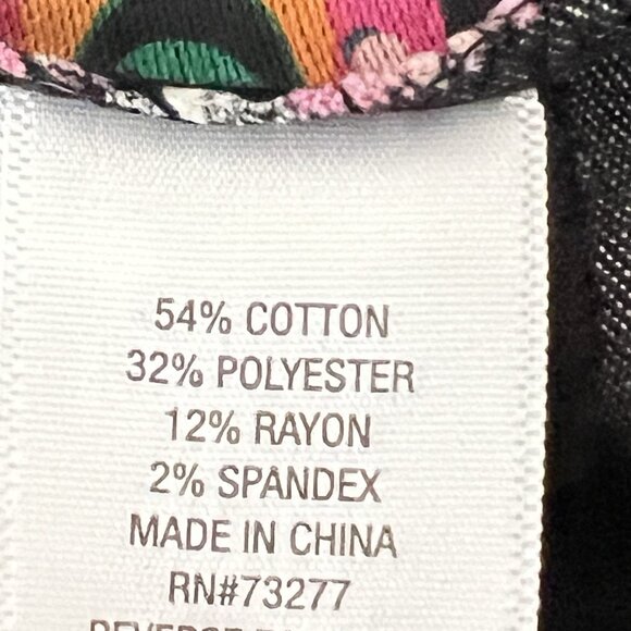 Croft & Barrow Women's Pull-on Paisley Multicolor Stretch Pants 12R Stretch NWT - Picture 9 of 14